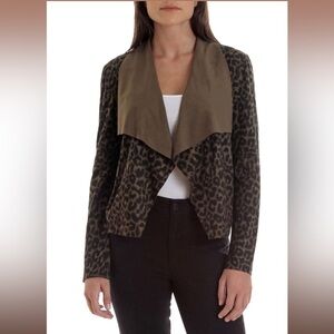 Bagatelle Collection Animal Print Jacket Draped Front Size Medium